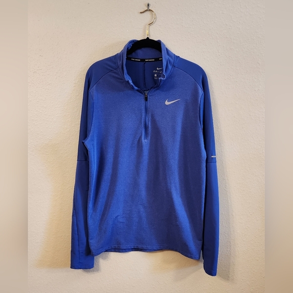 Nike Mens Large Dri-FIT Element Blue Reflective 1/2 Zip Running Top DJ0531-430 - Picture 1 of 10
